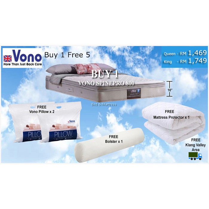VONO Mattress BUY 1 FREE 6 PROMOTION