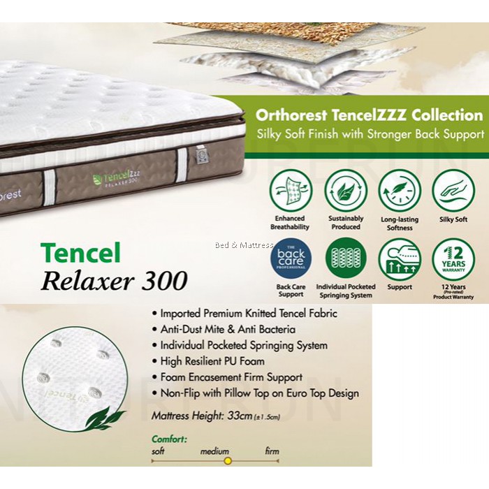 Dunlopillo Orthorest Tencel Relaxer 300 Mattress
