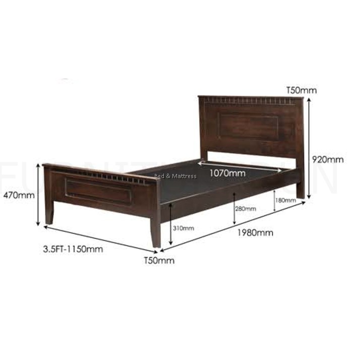 Darwin Super Single Wooden Bedframe